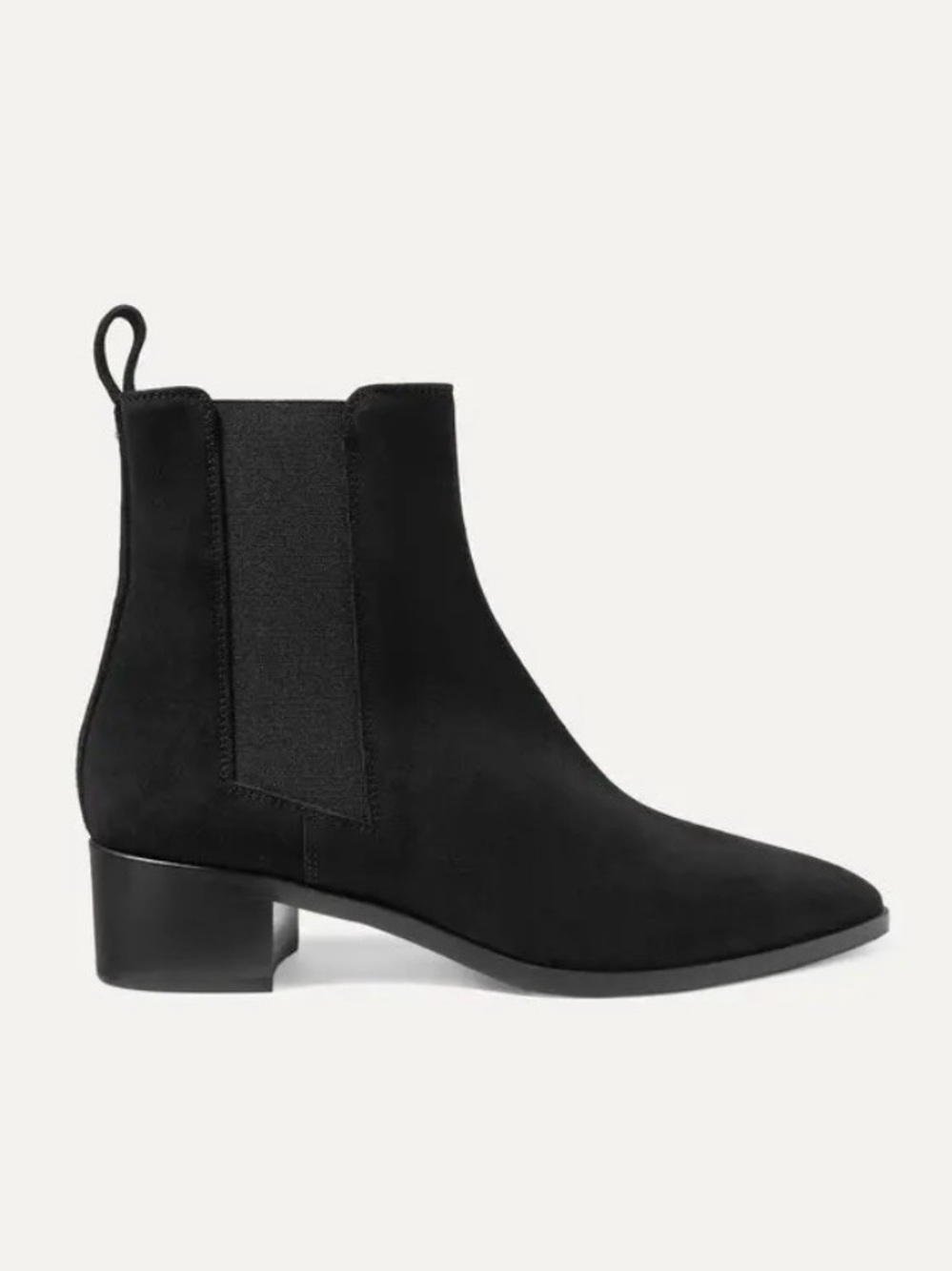 aeyde Lou Black Suede Pointed Toe Chelsea Ankle Boots Size 40